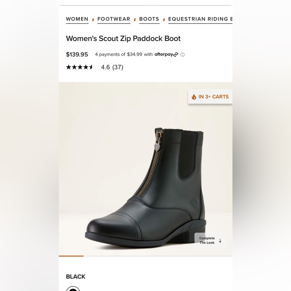 Ariat Black Leather Ankle Boots